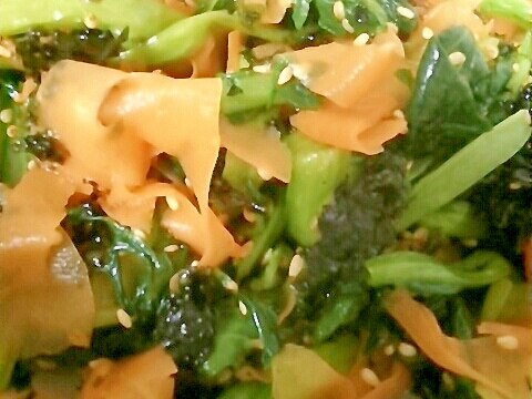 韓国海苔と小松菜とにんじんのナムル
